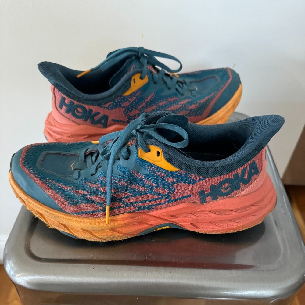 Women's Hoka Speedgoat 5 Trail-Running Shoes  - Blue Coral / Camellia - 7B
